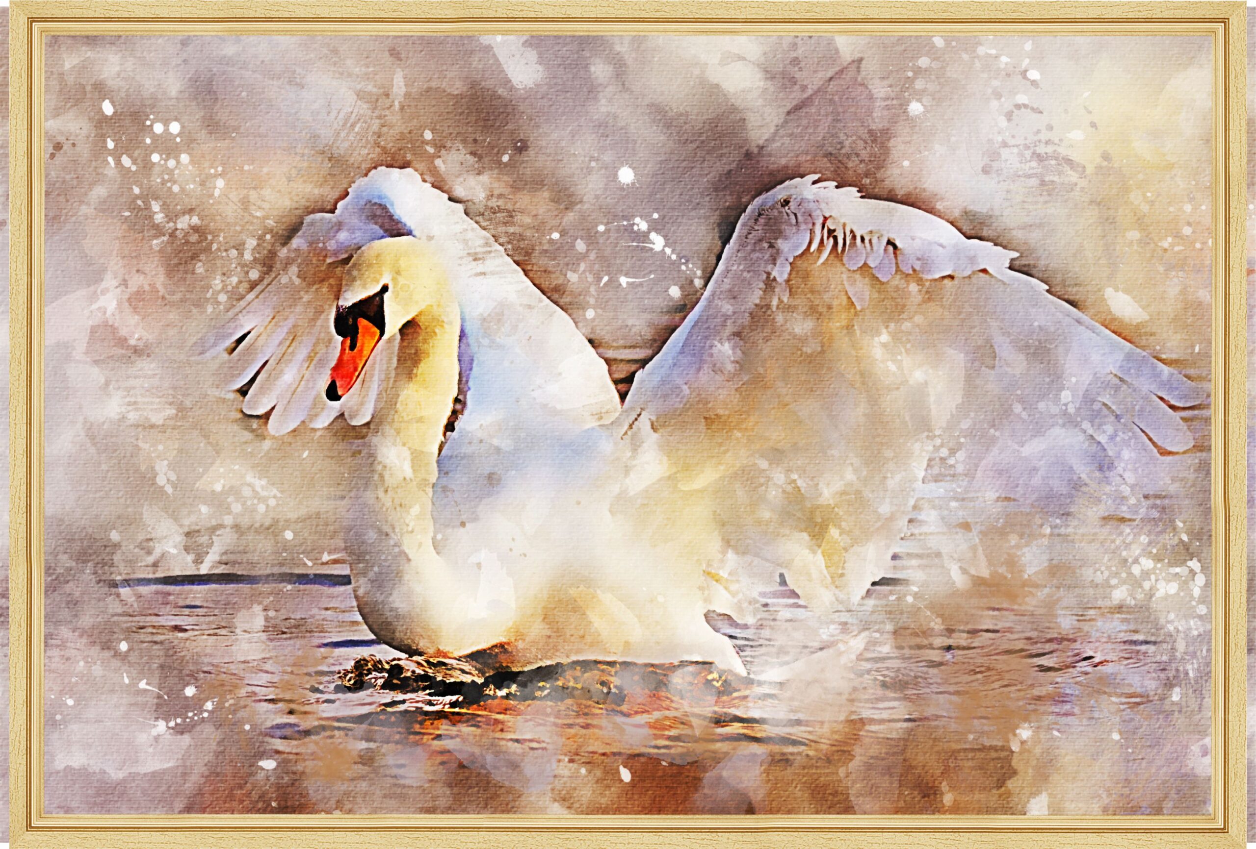 Картина белый лебедь
